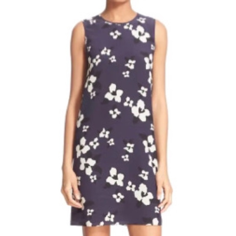 Theory 'Brindina' Autumn Floral Silk Shift Dress